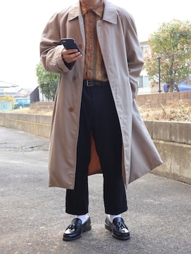「アイテム（ステンカラーコート）」を使った、すっちょさん（メンズ・157cm・20代）の秋コーディネート
