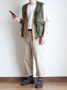 「UNIQLO（ユニクロ）の50色ソックス（消臭機能付き）（ソックス/靴下）」を使った、すっちょさん（メンズ・157cm）の夏コーディネート