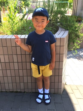 「CHUMS（チャムス）のアイテム（トップス）」を使った、kumingさん（キッズ・110cm）の夏コーディネート