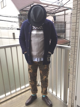 「BLUE BLUE（ブルーブルー）のアイテム（カバーオール）」を使った、vashiさん（メンズ・181cm）の秋コーディネート