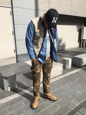 「バーベキュー」｜「アイテム（その他アウター）」を使った、vashiさん（メンズ・181cm）の秋コーディネート