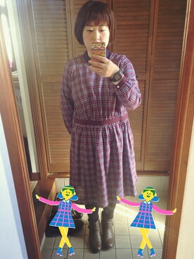 「I am I （アイアムアイ）のアイテム（ワンピース/ドレス）」を使った、MAGOさん（レディース・156cm）の冬コーディネート