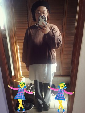 「アイテム（スウェット）」を使った、MAGOさん（レディース・156cm・30代）の冬コーディネート