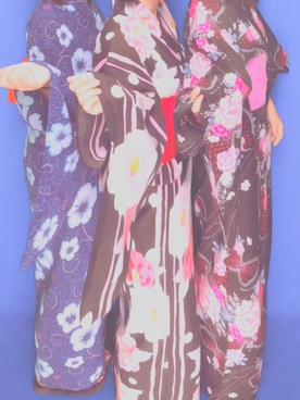 「Honeys（ハニーズ）のアイテム（浴衣）」を使った、ゆきこさん（レディース・162cm）の夏コーディネート