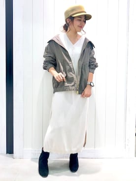 「BAYFLOW(BAYFLOW)」｜「アイテム（マウンテンパーカー）」を使った、zooさん（レディース・153cm）の秋コーディネート