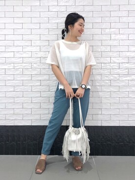 「BAYFLOW(BAYFLOW)」｜「アイテム（腕時計）」を使った、zooさん（レディース・153cm）の夏コーディネート