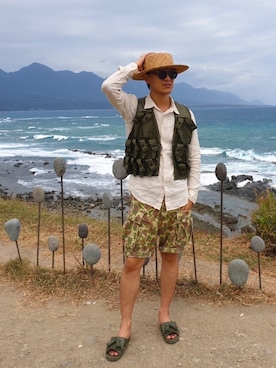 「shorts」｜「アイテム（帽子）」を使った、saverdjmさん（メンズ・172cm）の秋コーディネート