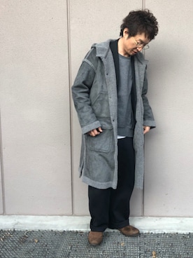 「発表会」｜「アイテム（ステンカラーコート）」を使った、yosukeさん（メンズ・168cm）の冬コーディネート