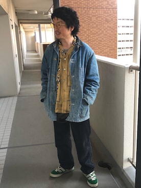 「YSTRDY's TMRRW（イエスタデイズトゥモロー）のアイテム（シャツ/ブラウス）」を使った、yosukeさん（メンズ・168cm）の冬コーディネート