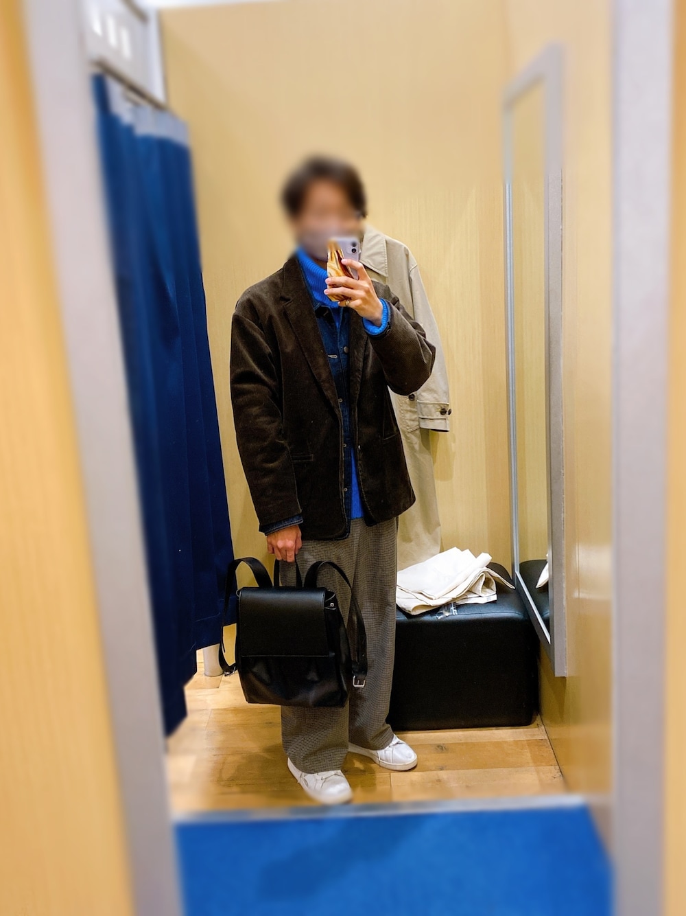 「NAUTICAのアイテム（テーラードジャケット、ブラウン系）」を使った、さきもりさん（メンズ・173cm）の冬コーディネートの1枚目の写真