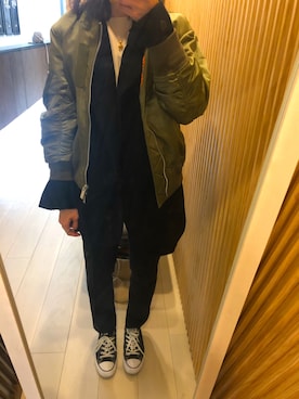 「working style」｜「アイテム（MA-1）」を使った、Wingsugarさん（レディース・170cm）の冬コーディネート