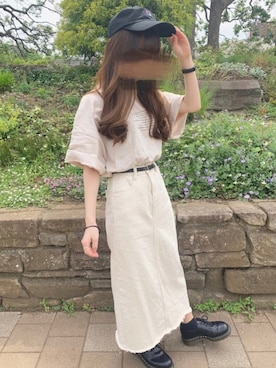 「chocomee（チョコミー）のアイテム（デニムスカート）」を使った、E R I  *さん（レディース・150cm）の夏コーディネート