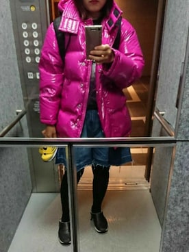 「ディーゼル」｜「アイテム（スリッポン）」を使った、さっきーさん（レディース・158cm）の冬コーディネート