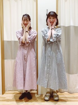 ワンピース パープル系 を使った 双子コーデ の人気ファッションコーディネート Wear