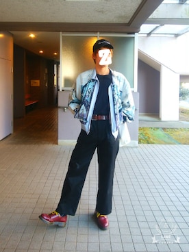 「usedのアイテム（ジャケット/アウター、ブルー系）」を使った、ザンホンさん（メンズ・180cm）の冬コーディネート