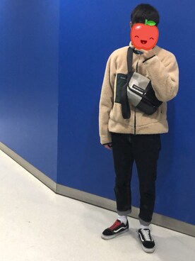 「patagonia（パタゴニア）のアイテム（ジャケット/アウター、ベージュ系）」を使った、イオさん（メンズ・175cm）の秋コーディネート