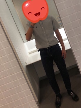 「POLO RALPH LAUREN（ポロ ラルフ ローレン）のアイテム（シャツ/ブラウス、グレー系）」を使った、イオさん（メンズ・175cm）の秋コーディネート