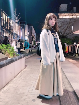 「flamingo firm（フラミンゴファーム）のアイテム（スカート）」を使った、ウイニー☆さん（レディース・158cm）の春コーディネート