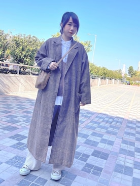 「kutir（クティール）のアイテム（チェスターコート）」を使った、ウイニー☆さん（レディース・158cm）の冬コーディネート