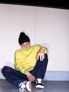 「A MON GOUT（アモング）のアイテム」を使った、しんプル男さん（メンズ・174cm）の春コーディネート