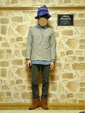 「Minnetonka（ミネトンカ）のアイテム（ブーツ）」を使った、ryoさん（メンズ・172cm）の冬コーディネート