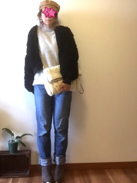 「アイテム（ブルゾン）」を使った、bayaさん（レディース・160cm・30代）の冬コーディネート