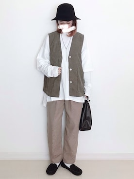 「AmbreNeige」｜「アイテム（モカシン/デッキシューズ）」を使った、UMiSatoさん（レディース・163cm）の冬コーディネート