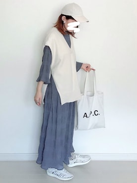 「AmbreNeige」｜「アイテム（キャップ）」を使った、UMiSatoさん（レディース・163cm）の春コーディネート