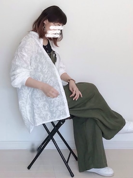 「AmbreNeige」｜「アイテム（サロペット/オーバーオール）」を使った、UMiSatoさん（レディース・163cm）の春コーディネート