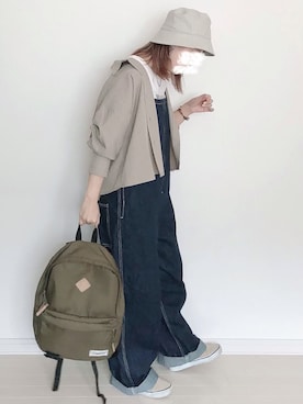 「AmbreNeige」｜「アイテム（サロペット/オーバーオール）」を使った、UMiSatoさん（レディース・163cm）の春コーディネート