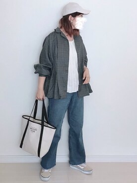「AmbreNeige」｜「アイテム（キャップ）」を使った、UMiSatoさん（レディース・163cm）の春コーディネート