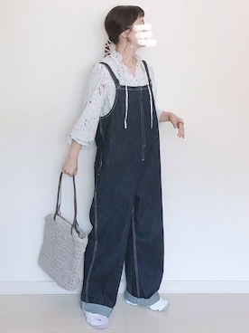 「AmbreNeige」｜「アイテム（サロペット/オーバーオール）」を使った、UMiSatoさん（レディース・163cm）の春コーディネート