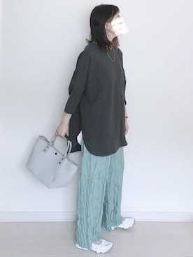 「LEPSIM（レプシィム）のアイテム（チュニック）」を使った、UMiSatoさん（レディース・163cm）の春コーディネート