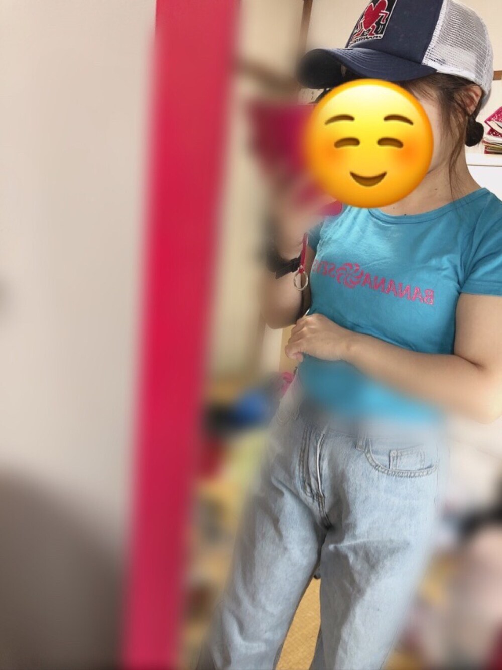 「NEW ERAのアイテム（キャップ、ブルー系）」を使った、アラレちゃんさん（レディース・145cm）の夏コーディネートの1枚目の写真