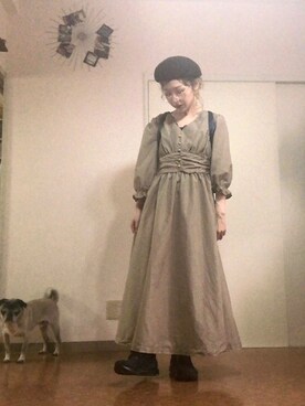「152cm」｜「アイテム（ハンチング/ベレー帽）」を使った、kinokonokoさん（レディース・152cm）の春コーディネート