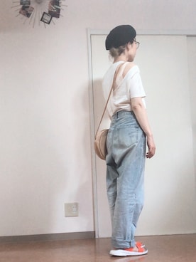 「152cm」｜「アイテム（ハンチング/ベレー帽）」を使った、kinokonokoさん（レディース・153cm）の夏コーディネート