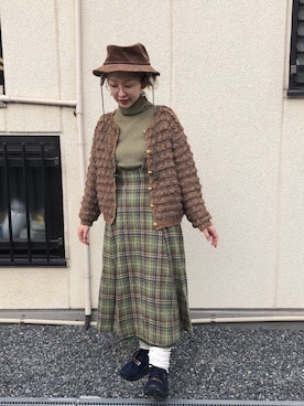 「カオリノモリ」｜「アイテム（オールインワン・サロペット）」を使った、kinokonokoさん（レディース・152cm）の冬コーディネート