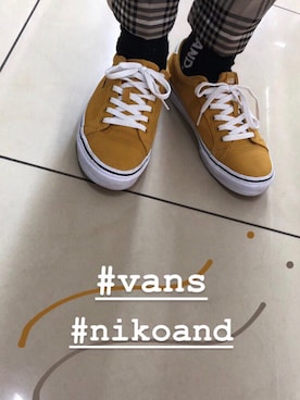 「VANS（バンズ）のアイテム（スニーカー、イエロー系）」を使った、ともさん（メンズ・171cm）の春コーディネート