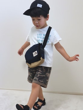 「ARCH & LINE（アーチアンドライン）のアイテム（帽子）」を使った、SOUさん（キッズ・100cm）の夏コーディネート