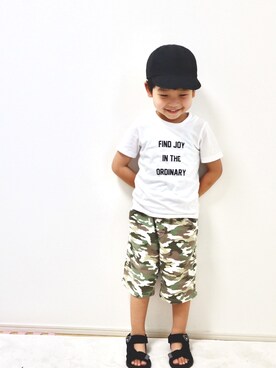 「ARCH & LINE（アーチアンドライン）のアイテム（帽子）」を使った、SOUさん（キッズ・100cm）の夏コーディネート