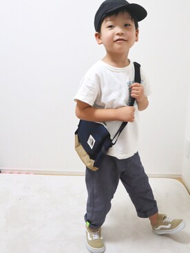 「ARCH & LINE（アーチアンドライン）のアイテム（帽子）」を使った、SOUさん（キッズ・100cm）の夏コーディネート