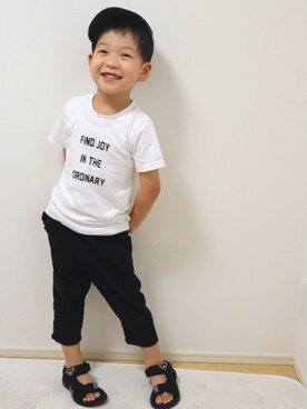 「ARCH & LINE（アーチアンドライン）のアイテム（帽子）」を使った、SOUさん（キッズ・100cm）の夏コーディネート