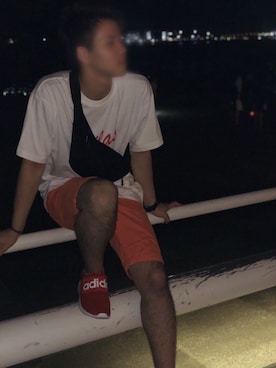 「アイテム（チノパンツ、オレンジ系）」を使った、りょうたさん（メンズ・175cm）の夏コーディネート