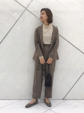 「タートル」｜「アイテム（その他アウター）」を使った、chihoさん（レディース・165cm）の秋コーディネート