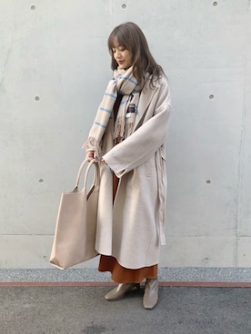 「URBAN RESEARCH（アーバンリサーチ）のアイテム（チェスターコート）」を使った、chihoさん（レディース・163cm）の冬コーディネート