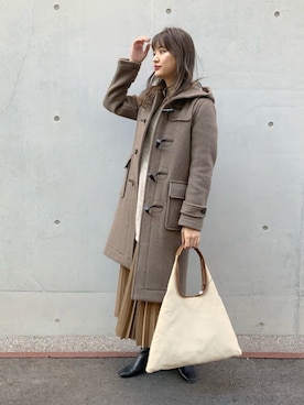 「アーバンリサーチ」｜「アイテム（ダッフルコート）」を使った、chihoさん（レディース・163cm）の冬コーディネート