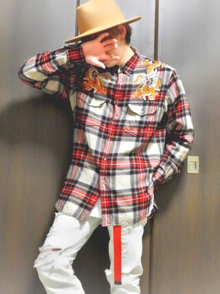 GUCCI グッチ リボンカラー　チェックシャツ レッド×ブラック GUCCI グッチ 625323 XJCNZ GG Short Sleeve Polo Shirt ロゴ