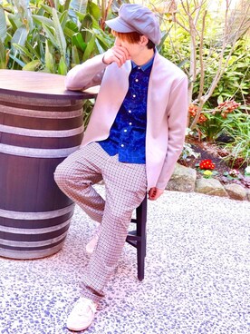 「平成最後のWEARISTAセンバツ」｜「アイテム（スラックス）」を使った、kenyaさん（メンズ・169cm）の春コーディネート