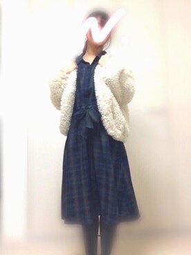 「NATURAL BEAUTY BASIC（ナチュラルビューティーベーシック）のアイテム（シャツワンピース）」を使った、ぽんちゃんさん（レディース・157cm）の冬コーディネート