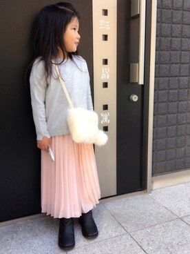 「キッスコーデ」｜「アイテム（ブーツ）」を使った、CoCoさん（キッズ・100cm）の春コーディネート